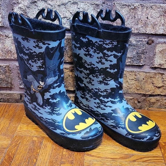 Western Chief Batman Kids Rain Boots - Black and Gray Size 13/1 - Picture 6 of 7